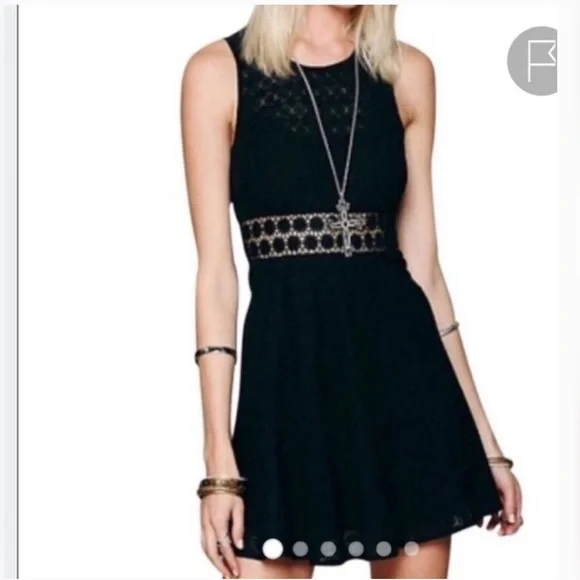 black daisy skater dress Daisy Chain Black Skater Dress